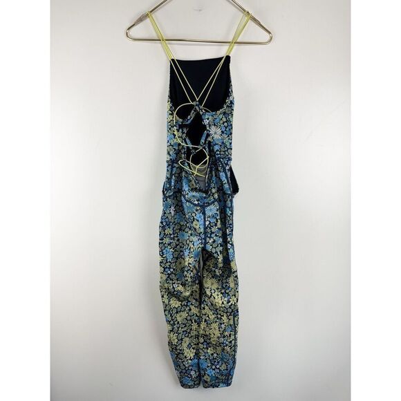 FREE PEOPLE FP MOVEMENT SHE'S GOT RHYTHM PRINTED ONE PIECE STRAPPY JUMPSUIT XS - Picture 6 of 7